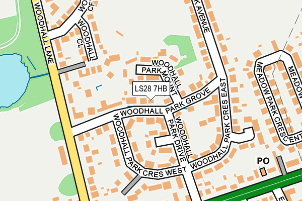 LS28 7HB map - OS OpenMap – Local (Ordnance Survey)