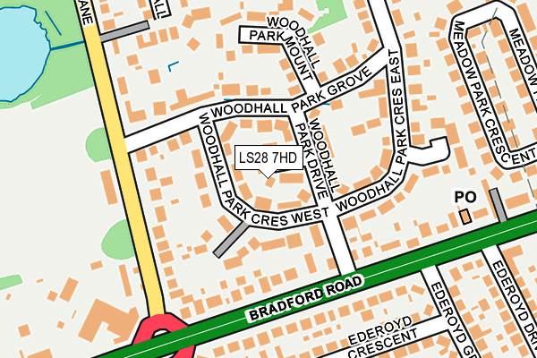 LS28 7HD map - OS OpenMap – Local (Ordnance Survey)