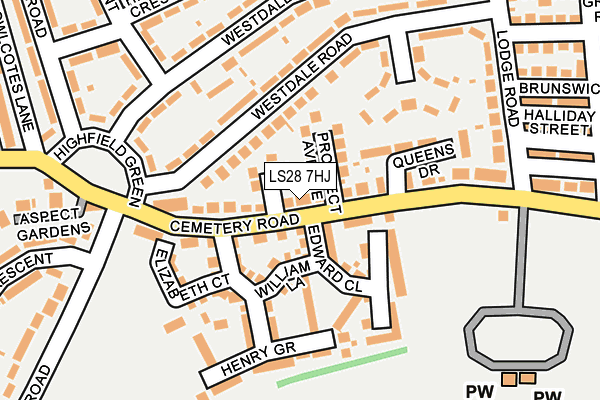 LS28 7HJ map - OS OpenMap – Local (Ordnance Survey)