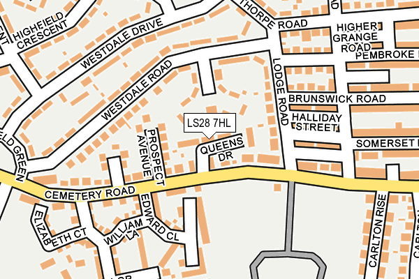 LS28 7HL map - OS OpenMap – Local (Ordnance Survey)