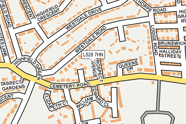 LS28 7HN map - OS OpenMap – Local (Ordnance Survey)