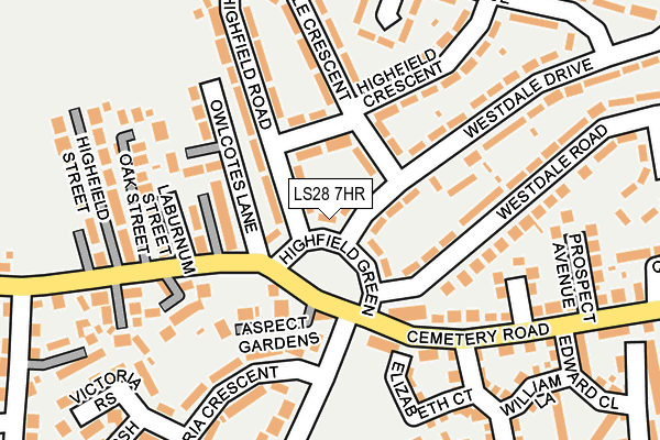 LS28 7HR map - OS OpenMap – Local (Ordnance Survey)