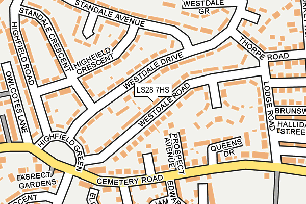 LS28 7HS map - OS OpenMap – Local (Ordnance Survey)