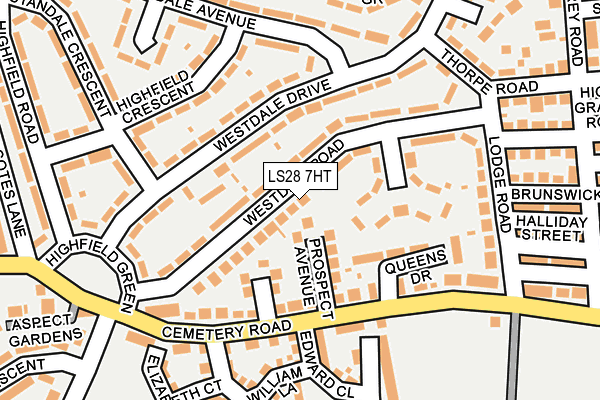 LS28 7HT map - OS OpenMap – Local (Ordnance Survey)