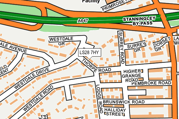 LS28 7HY map - OS OpenMap – Local (Ordnance Survey)