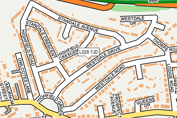 LS28 7JD map - OS OpenMap – Local (Ordnance Survey)