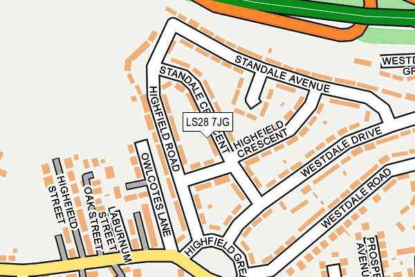 LS28 7JG map - OS OpenMap – Local (Ordnance Survey)