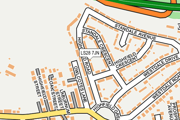 LS28 7JN map - OS OpenMap – Local (Ordnance Survey)