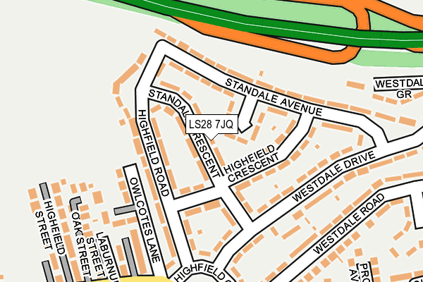 LS28 7JQ map - OS OpenMap – Local (Ordnance Survey)