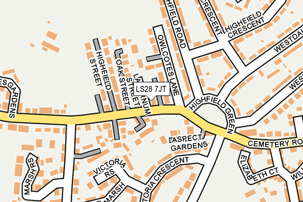LS28 7JT map - OS OpenMap – Local (Ordnance Survey)
