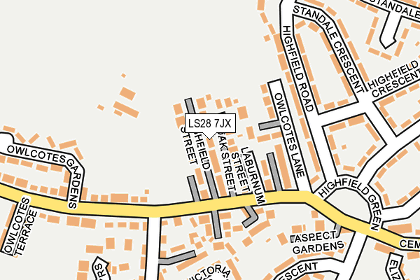 LS28 7JX map - OS OpenMap – Local (Ordnance Survey)