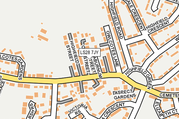 LS28 7JY map - OS OpenMap – Local (Ordnance Survey)