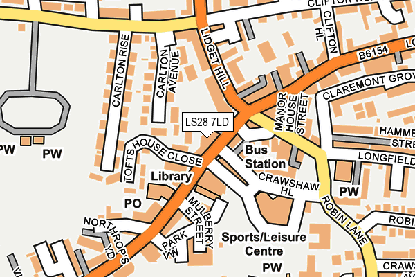 LS28 7LD map - OS OpenMap – Local (Ordnance Survey)