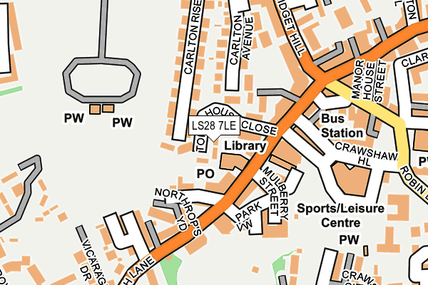 LS28 7LE map - OS OpenMap – Local (Ordnance Survey)