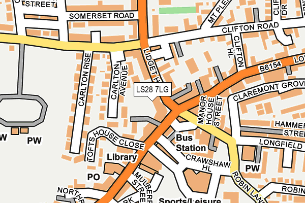 LS28 7LG map - OS OpenMap – Local (Ordnance Survey)