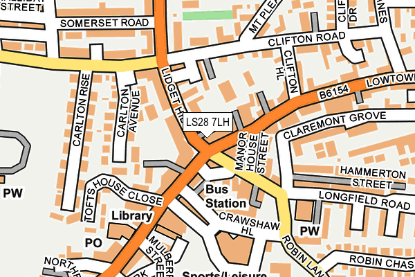 LS28 7LH map - OS OpenMap – Local (Ordnance Survey)