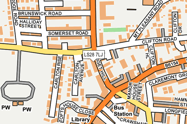 LS28 7LJ map - OS OpenMap – Local (Ordnance Survey)