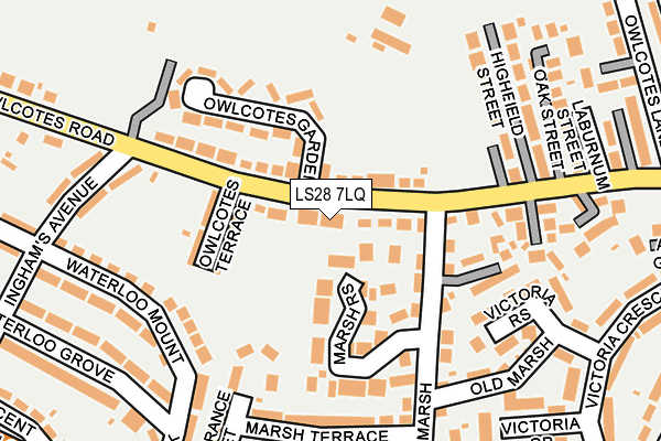 LS28 7LQ map - OS OpenMap – Local (Ordnance Survey)
