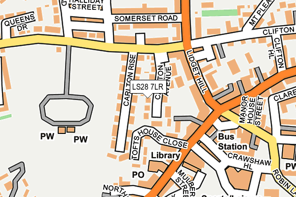 LS28 7LR map - OS OpenMap – Local (Ordnance Survey)