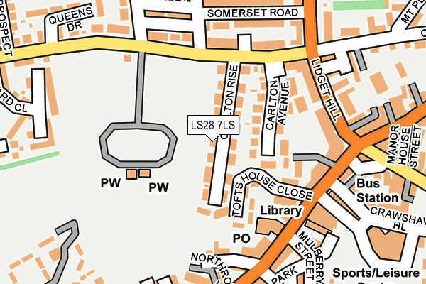 LS28 7LS map - OS OpenMap – Local (Ordnance Survey)