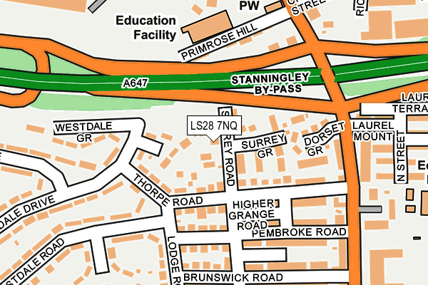 LS28 7NQ map - OS OpenMap – Local (Ordnance Survey)