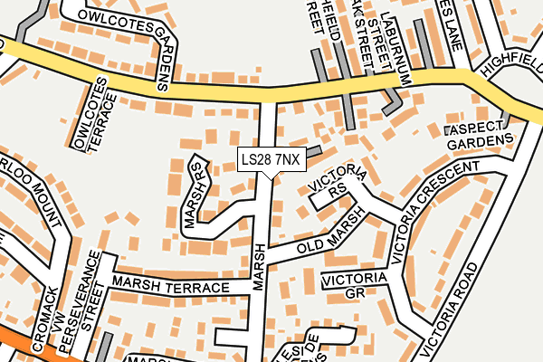 LS28 7NX map - OS OpenMap – Local (Ordnance Survey)