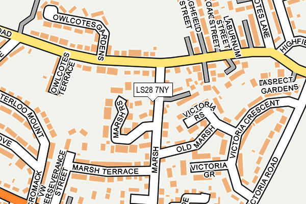 LS28 7NY map - OS OpenMap – Local (Ordnance Survey)