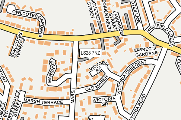 LS28 7NZ map - OS OpenMap – Local (Ordnance Survey)