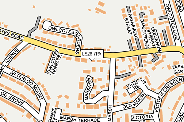 LS28 7PA map - OS OpenMap – Local (Ordnance Survey)