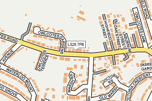 LS28 7PB map - OS OpenMap – Local (Ordnance Survey)