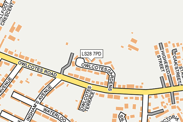 LS28 7PD map - OS OpenMap – Local (Ordnance Survey)