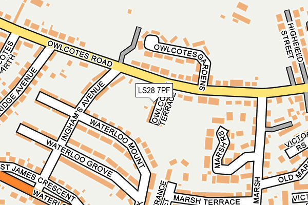 LS28 7PF map - OS OpenMap – Local (Ordnance Survey)