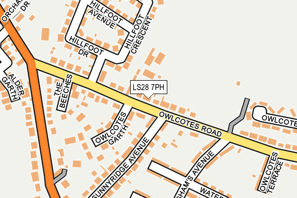 LS28 7PH map - OS OpenMap – Local (Ordnance Survey)