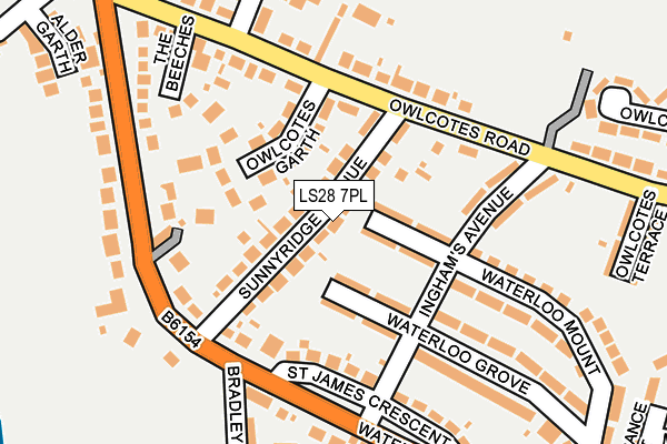 LS28 7PL map - OS OpenMap – Local (Ordnance Survey)