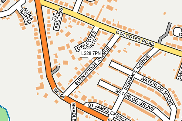 LS28 7PN map - OS OpenMap – Local (Ordnance Survey)