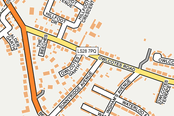 LS28 7PQ map - OS OpenMap – Local (Ordnance Survey)