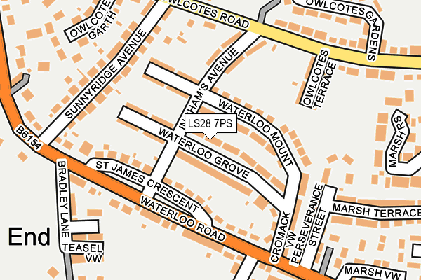 LS28 7PS map - OS OpenMap – Local (Ordnance Survey)