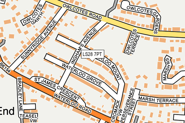 LS28 7PT map - OS OpenMap – Local (Ordnance Survey)