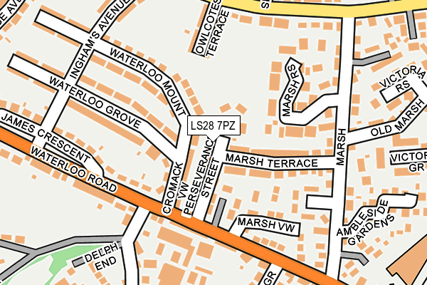 LS28 7PZ map - OS OpenMap – Local (Ordnance Survey)