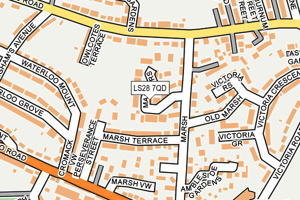 LS28 7QD map - OS OpenMap – Local (Ordnance Survey)