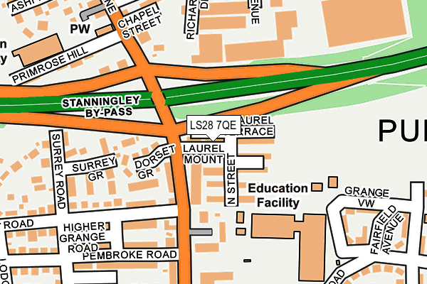 LS28 7QE map - OS OpenMap – Local (Ordnance Survey)