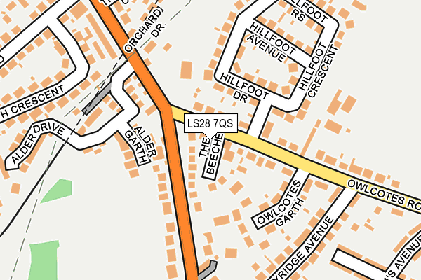 LS28 7QS map - OS OpenMap – Local (Ordnance Survey)