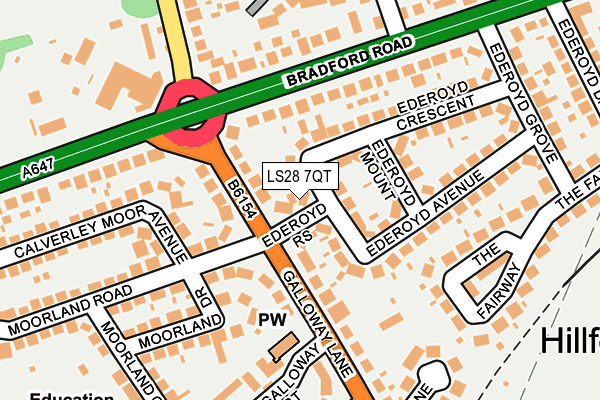 LS28 7QT map - OS OpenMap – Local (Ordnance Survey)