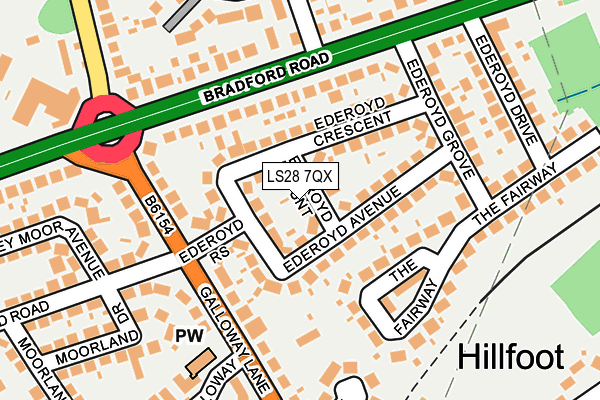 LS28 7QX map - OS OpenMap – Local (Ordnance Survey)