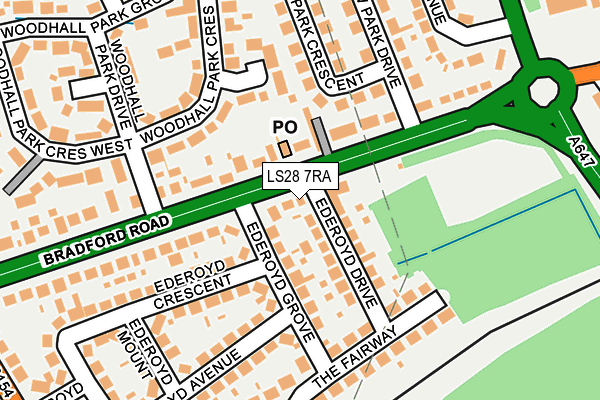 LS28 7RA map - OS OpenMap – Local (Ordnance Survey)