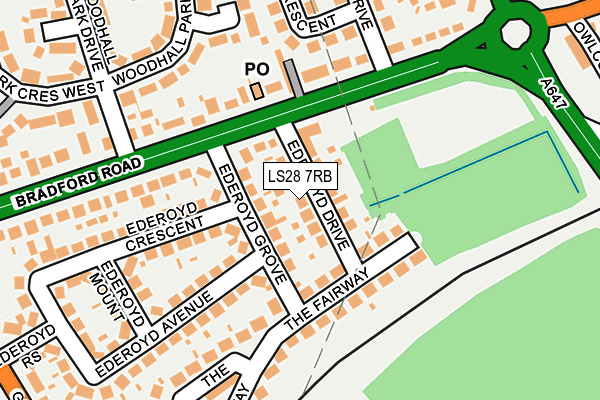 LS28 7RB map - OS OpenMap – Local (Ordnance Survey)