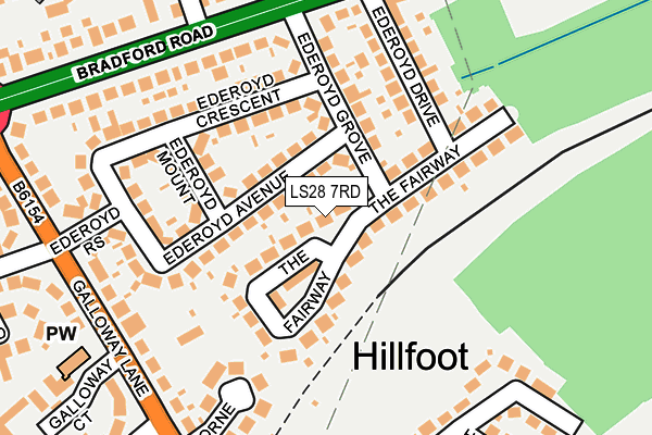 LS28 7RD map - OS OpenMap – Local (Ordnance Survey)