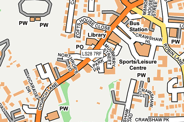 LS28 7RF map - OS OpenMap – Local (Ordnance Survey)
