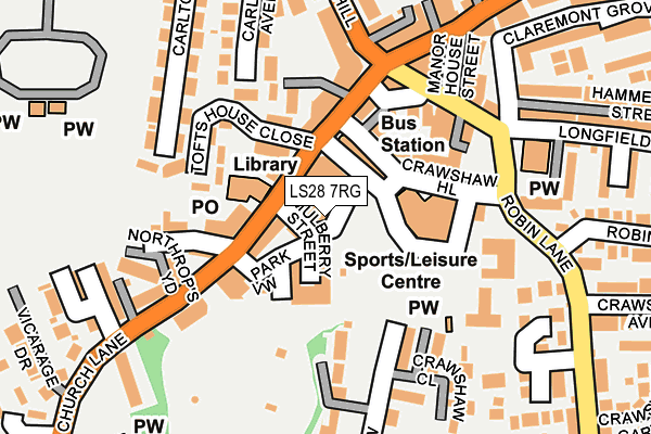LS28 7RG map - OS OpenMap – Local (Ordnance Survey)