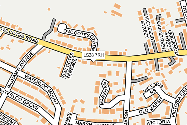 LS28 7RH map - OS OpenMap – Local (Ordnance Survey)